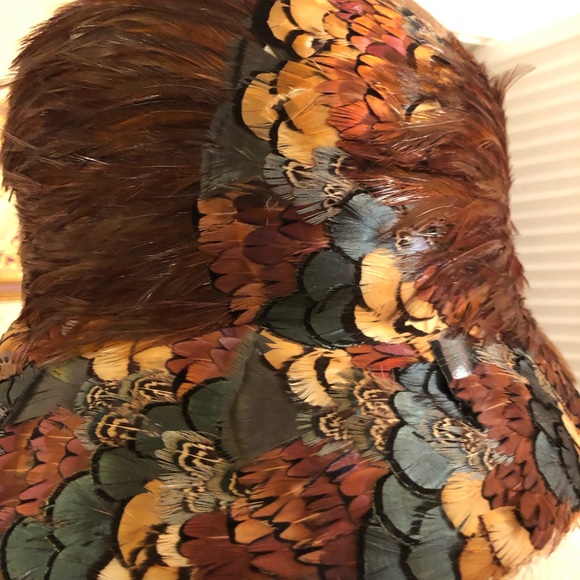 B Michael New York Vintage Peacock Feather Hat - Picture 6 of 8